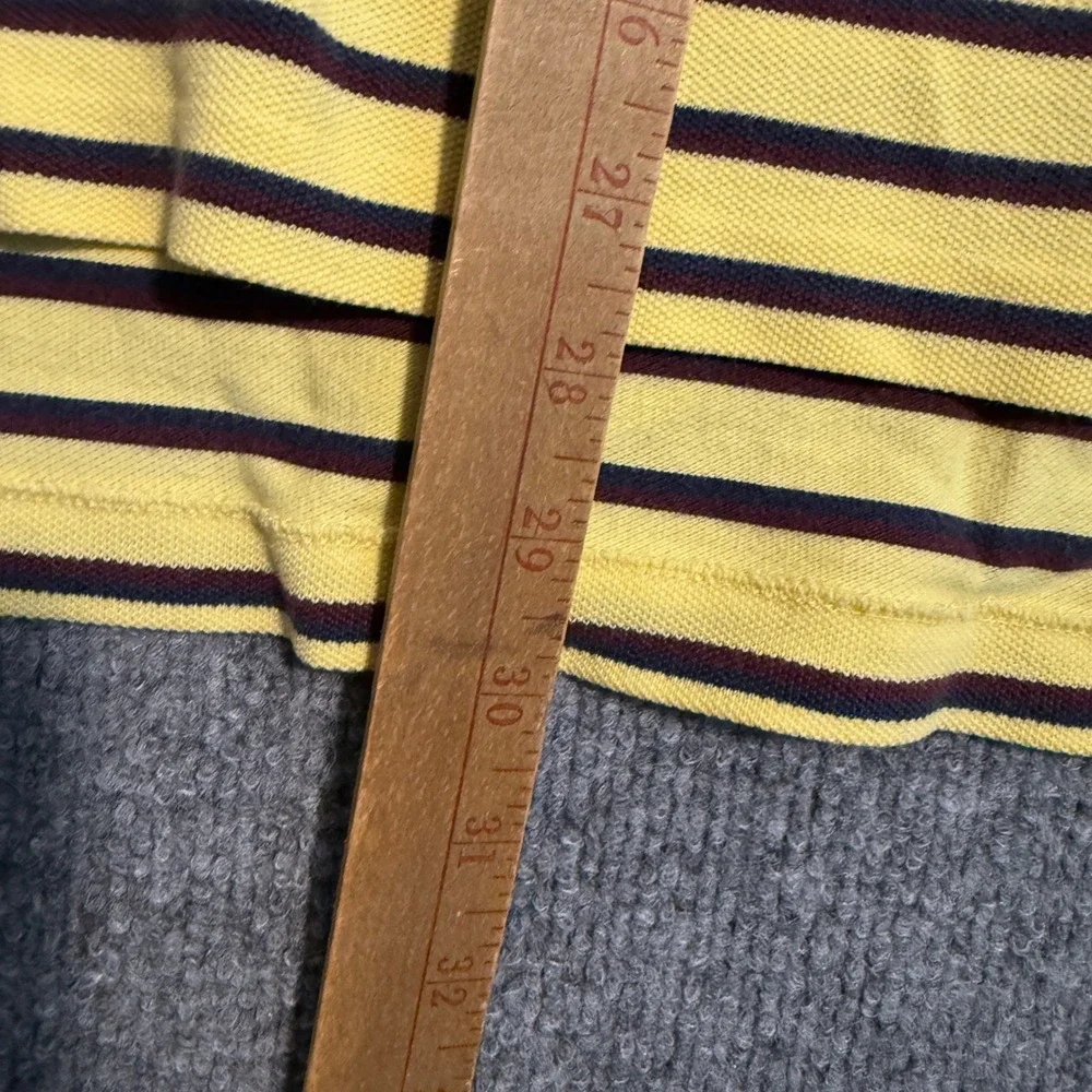 Vintage Polo Ralph Lauren XL Yellow Striped Short Sleeve Polo Shirt Pony Logo